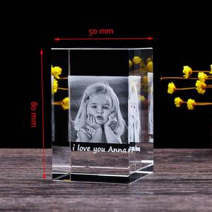 Quà Tặng Khuyến Mãi K9 Khối Lập Phương Khắc Laser Pha Lê 3D Khung Ảnh Làm Quà Sinh Nhật - Product Image 2