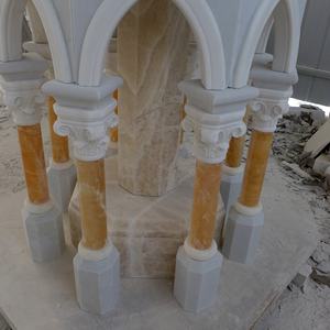 Fábrica al por mayor Hermosa mano tallada mármol natural barato Iglesia Católica fuentes bautismales - Product Image 4