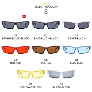 Lunettes de soleil Y2K demi-cerclées UV400 pour hommes et femmes, style punk, pour le cyclisme en extérieur, personnalisables avec logo, collection mode 2024 - Product Image 4