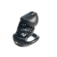 Nouveau dispositif de chasteté masculin en résine imprimée en 3D, cage à pénis creuse en plastique avec 4 tailles d'anneaux péniens, jouets sexuels pour hommes et garçons
