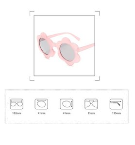 Gafas de sol para niños con montura redonda y bonitas flores, gafas de sol para playa - Product Image 6