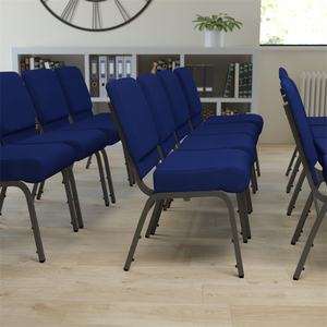 Chaise d'église empilable rembourrée en métal à prix abordable, mobilier d'auditorium, chaises d'église imbriquées pour mobilier de théâtre d'occasion - Product Image 1