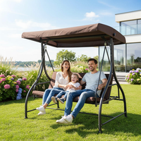 Fauteuil suspendu 3 places design moderne pour l'extérieur, pour adultes et enfants, avec auvent, pour patio