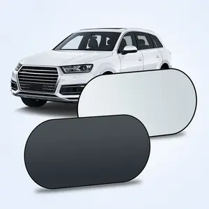 Car Foldable Front Windshield Shades And Rear Window Shades Titanium Silver Cloth Side Window Shades
