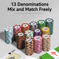 Jetons en argile spécifiques aux salles de Mahjong ; Jetons de poker Texas Hold'em ; Jetons de Mahjong mats, imperméables, de qualité supérieure, à motif couronne