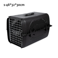 Cage à chat portable durable noire caisse à chat portable pour chien et chat expédition aérienne en plastique approuvée transporteur d'air pour animaux de compagnie pour chats et chiens