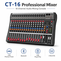 Console de mixage audio analogique professionnelle 16 canaux avec égaliseur 3 bandes et effets intégrés pour DJ, scène, enregistrement sonore en direct, karaoké, sonorisation