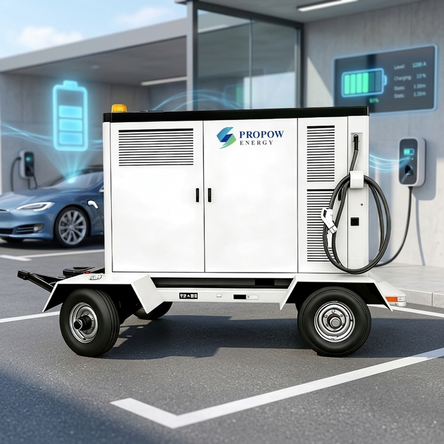 Custom Mobile Energy Storage EV Charging Station LiFePO4 All-in-One ESS with 4G Remote Monitoring & Optional Fire Suppression
