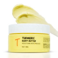 L'usine fournit directement la crème de beurre corporel végétalien Nature beurre de karité Oem lotion corporelle hydratante beurre corporel au curcuma fouetté