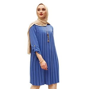 Atasan Muslimah Ukuran Besar 5XL Model Terbaru 2025, Warna-warni, Lipit, Longgar, Busana Islami, Blus Modis, Kemeja Panjang Bahan Sifon untuk Muslimah - Product Image 6