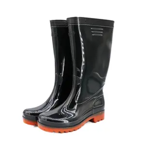 Manufacturer Supplier Durable Fashion PVC Boots plastic rubber shoes Fishing Waterproof Rubber Rain Boots For men