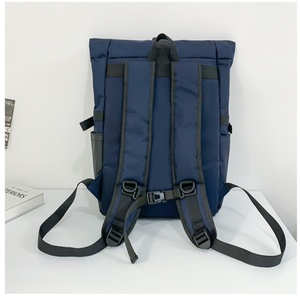 Alta calidad 17 pulgadas personalizado Simple impermeable adolescente Roll Top mochilas escolares al aire libre viaje de negocios portátil mochila para hombres - Product Image 2
