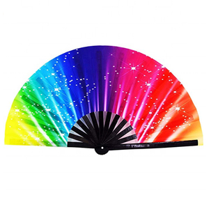 Abanico de Mano Plegable de Bambú de 33 cm, <span class=keywords><strong>con</strong></span> Tela, Grande, para Festivales, Baile, <span class=keywords><strong>Taichi</strong></span>, Rave, <span class=keywords><strong>con</strong></span> Patrón Decorativo Pintado, Logotipo Personalizado, Promocional - Product Image 6