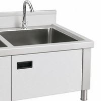 Évier de cuisine Factory 201 à cuve profonde, grande capacité, structure robuste, en acier inoxydable, avec revêtement auto-nettoyant anti-corrosion