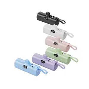 Promotional Usb Mobile Ac Portable with Type-c Charging Cable Phones Smart Tablet Mini Power Bank Fast Charging