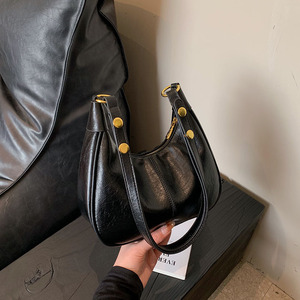 Bolso Bandolera de Un Solo Hombro para Mujer, Cierre de Cremallera de PU, Forro de Poliéster, Estilo Urbano Simple, Nuevo, Moderno, Versátil, con Diseño de Paneles - Product Image 3