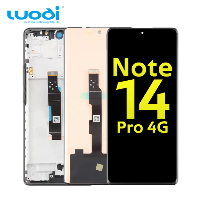 Original AMOLED LCD Screen for Redmi Note 14 Pro 4G Mobile Phone Digitizer Full Assembly With Frame 1-Year Warranty Wholesale