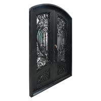 Serrure intelligente personnalisée de Guangdong porte d'entrée principale double moderne de luxe en fer forgé
