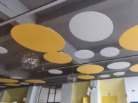 Plafond acoustique suspendu de nouvelle conception, résistant au feu, en feutre PET, absorption acoustique