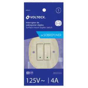 Volteck Interruptor de Pared Superpuesto Duplex, Producto de Primera Calidad, 1 Unidad, 2 Unidades - Product Image 1