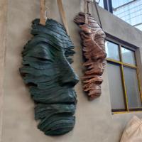 Smart Garden vente nouvelle statue d'artisanat créatif en métal abstrait sculpture de visage en bronze humain pour la décoration murale