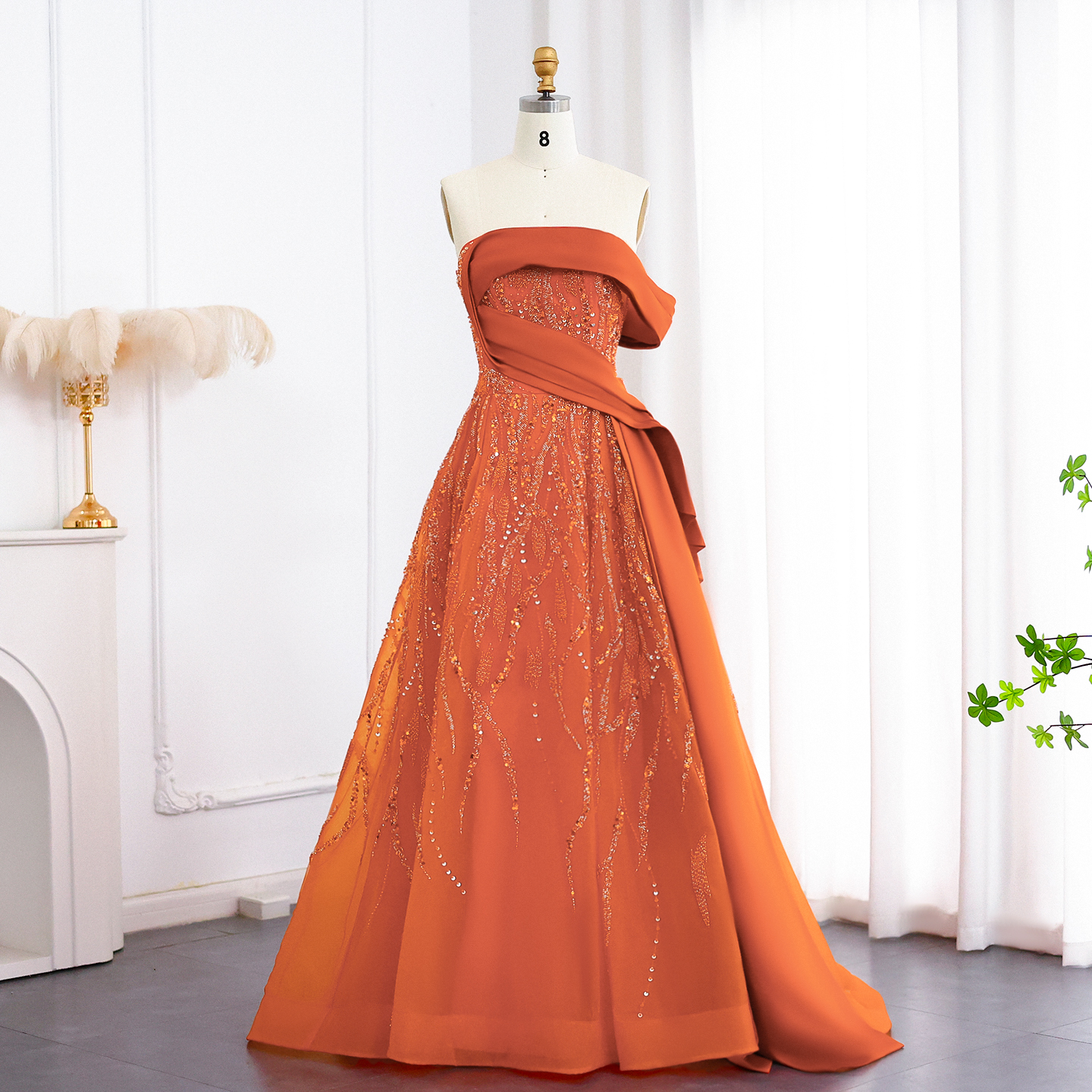 Sharon Said SS571 Elegant Rust Orange Off-Shoulder Evening Dress 2025 Luxury Arabic Beaded Women Wedding Party Gowns| Alibaba.com Sharon Said SS571 Elegant Rust Orange Off-Shoulder Evening Dress 2025 Luxury Arabic Beaded Women Wedding Party Gowns| Alibaba.com