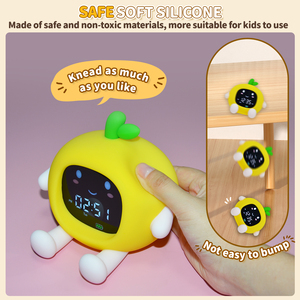 충전식 실리콘 수면 동반자 시계 야간 조명이있는 어린이를위한 귀여운 디지털 시간 수면 훈련 알람 시계 - Product Image 6