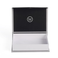 Coffret cadeau personnalisé noir 2mm fermeture magnétique rigide stratification brillante matériaux recyclés pour vernis à ongles huile sérum de soin de la peau