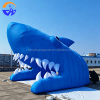 Arche gonflable en forme de requin pour événements extérieurs, en tissu Oxford, facile à installer et durable, idéale pour la publicité