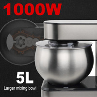 Robot de cuisine automatique 4L 5L 1300W en acier inoxydable, mélangeurs sur socle