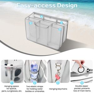 <b>Beach</b> Bag Organizer Inserts for XL Bogg Bag <b>Accessories</b> Original XL Lightweight Mesh Insert Divider Pouch Organizing Rubber Tote - Product Image 4