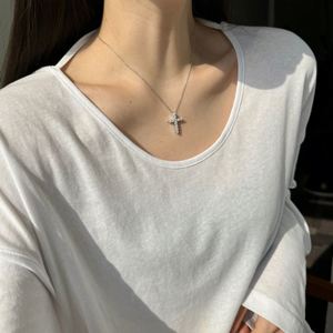 Dylam Classic Design Fine Fashion Jewelry 925 Sterling Silver 3mm <b>D</b> Color VVS1 Moissanite Stone Religious Cross Pendant <b>Necklace</b> - Product Image 3