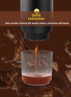 Machine à expresso portable en acier inoxydable argenté, rechargeable par USB, double compatibilité (capsules et café moulu) pour les déplacements