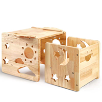 Table et chaise Montessori pour sevrage, en bois massif fait main, design à un seul niveau, idéales pour le salon - Vente chaude