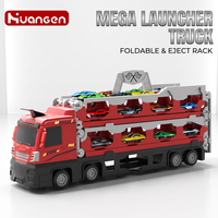 KZHM Ensemble de jouets de piste pliable 207 cm, avec lanceur de piste, grand camion jouet à friction, voitures miniatures, kit de course, cadeaux pour enfants
