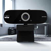 JIUBEI W8 Kamera Web USB 2K HD Langsung dari Pabrik, Fokus Otomatis, Mikrofon Terintegrasi, Sudut Lebar, Penutup Privasi untuk Rapat Online dan Video