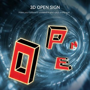 Open Sign 48 X 16 Inch <b>Red</b> <b>LED</b> <b>Light</b> Up With Remote And App Control Dimmable Brightness For Store Front Display - Product Image 3