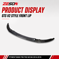 ZESON Lame de pare-chocs avant en fibre de carbone véritable style GTS V2 pour BMW M3 F80 M4 F82 F83 Coupé Berline 2014-2018