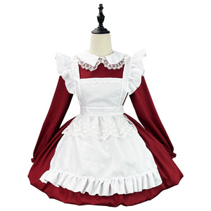 Lolita Maid Cosplay Costume Black White Polyester Dress For Anime Role Play 14 Years Up - Product Image 4
