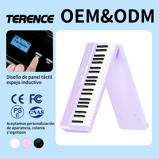 Terence V50 Portable 88-Key Digital Music Folding Keyboard 128 Rhythms Tones 3.5mm Headphone Electronic