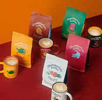 Sachets personnalisés à huit soudures, de qualité alimentaire, à fond plat, refermables avec fermeture éclair et soufflet, pour café, aliments et noix