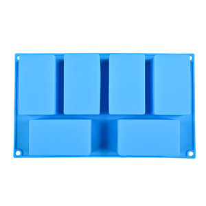 MUYULINS Factory 6-Cavity Rectangular Shape Maker LFGB Platinum Non-Stick BPA-Free Silicone <b>Soap</b> Mold - Product Image 2