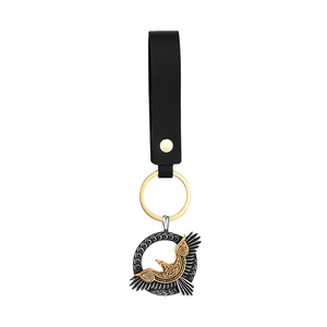 Porte-clés corbeau viking nordique en alliage de zinc, design ailes en relief bicolore, pendentif cadeau, accessoire unisexe - Product Image 2