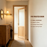 Bulk Order Solid Cedar Wood Interior Glass Door Custom Size Solid Timber Indoor Door