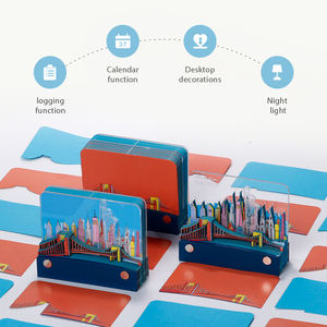 Bloc-notes 3D personnalisé, bloc-notes adhésif, calendrier quotidien, décoration de bureau, bâtiments de <span class=keywords><strong>New</strong></span> <span class=keywords><strong>York</strong></span>, art lumineux LED, papier fait main, tendance - Product Image 3