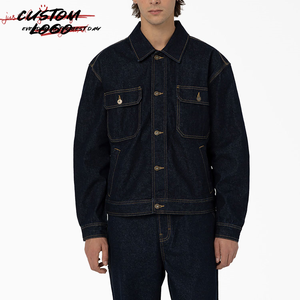 Vente en gros usine, impression personnalisée, veste en jean décontractée <span class=keywords><strong>pour</strong></span> homme, style moto, en denim délavé, <span class=keywords><strong>pour</strong></span> le travail - Product Image 1