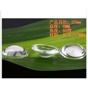 Lente acrílica de 23mm de diámetro, 8mm de altura, ángulo de haz de 60 grados para linterna, forma redonda, alta transmitancia - Product Image 1