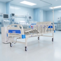 Lit médical à double manivelle en métal, lit manuel pour patients, adapté aux cliniques médicales et aux hôpitaux généraux