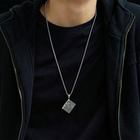 Collier en acier titane unisexe, tendance sportive, cool, pendentif lettre, version chaîne en bambou, personnalité, style Ins, long bijou