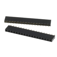 Conector de pinos de una sola fila, tipo hembra, paso de 2.54mm, 1*2p 3p 4p 5p 6p 7p 8p 9p 10p 12p 14p 16p 18p 20p 22p 40p